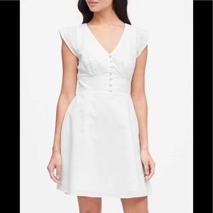 NWT Banana Republic linen white dress size 10